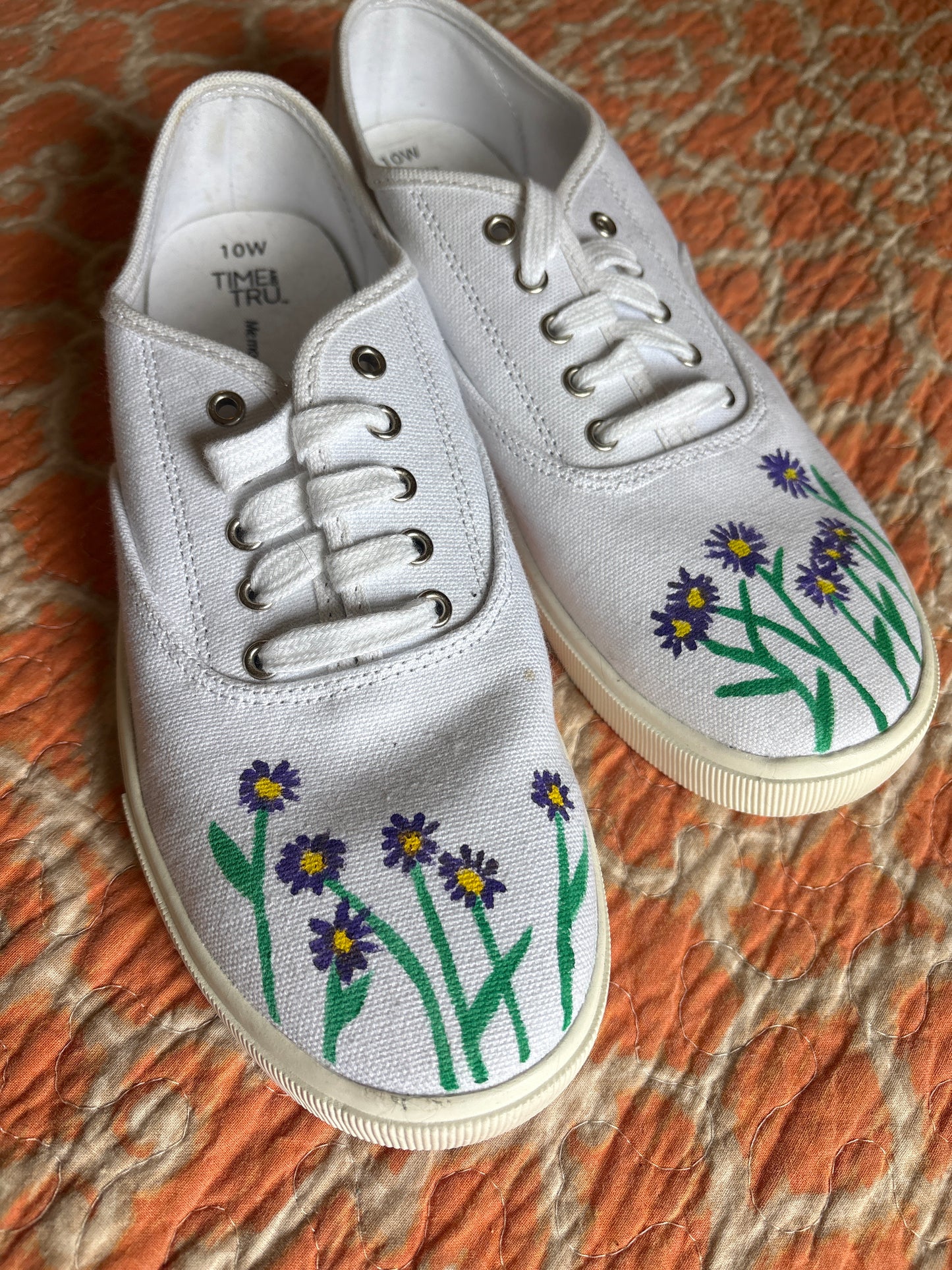 Wildflower Hand Painted Size 10 Shoes