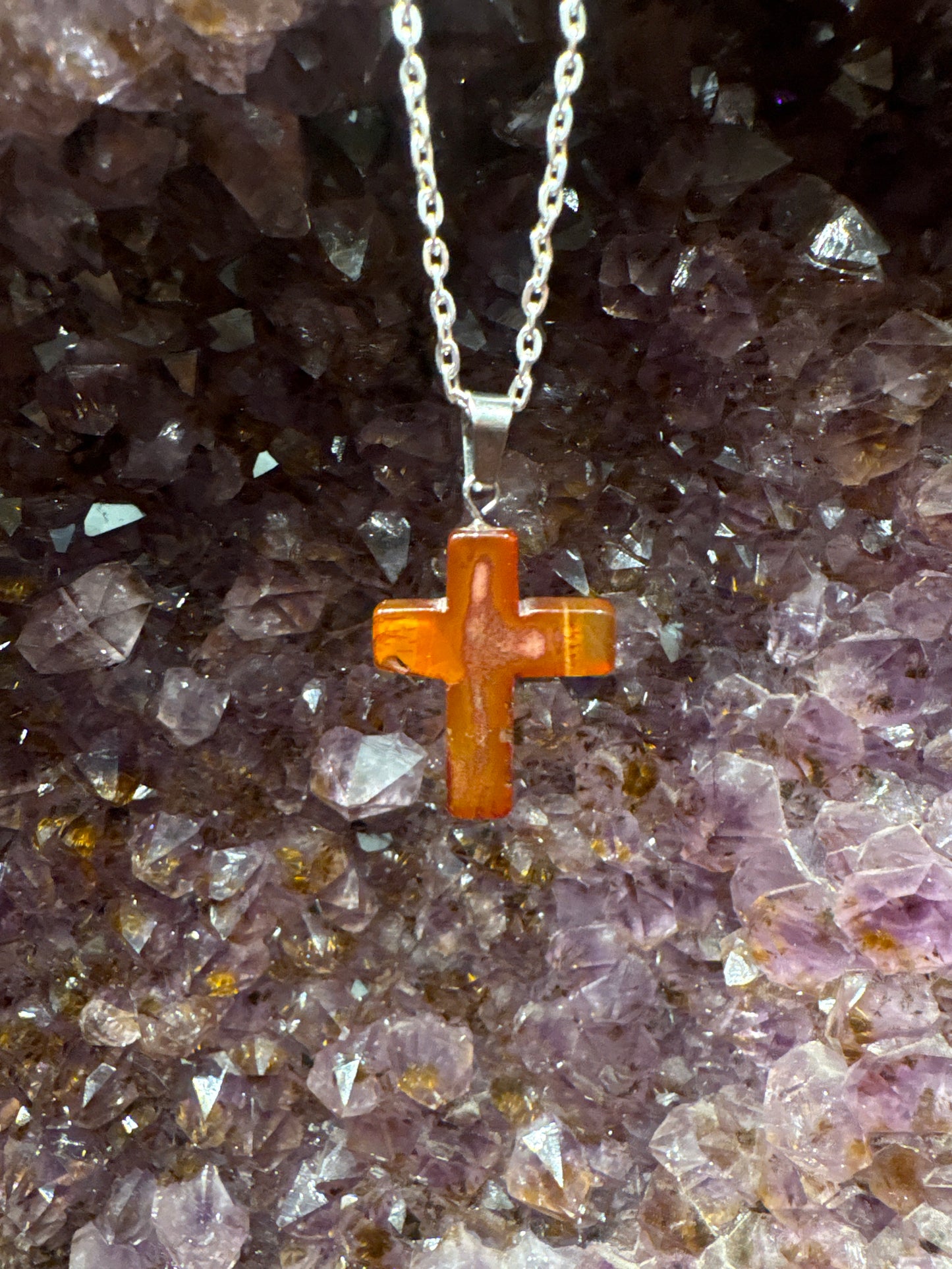 Carnelian Cross Necklace