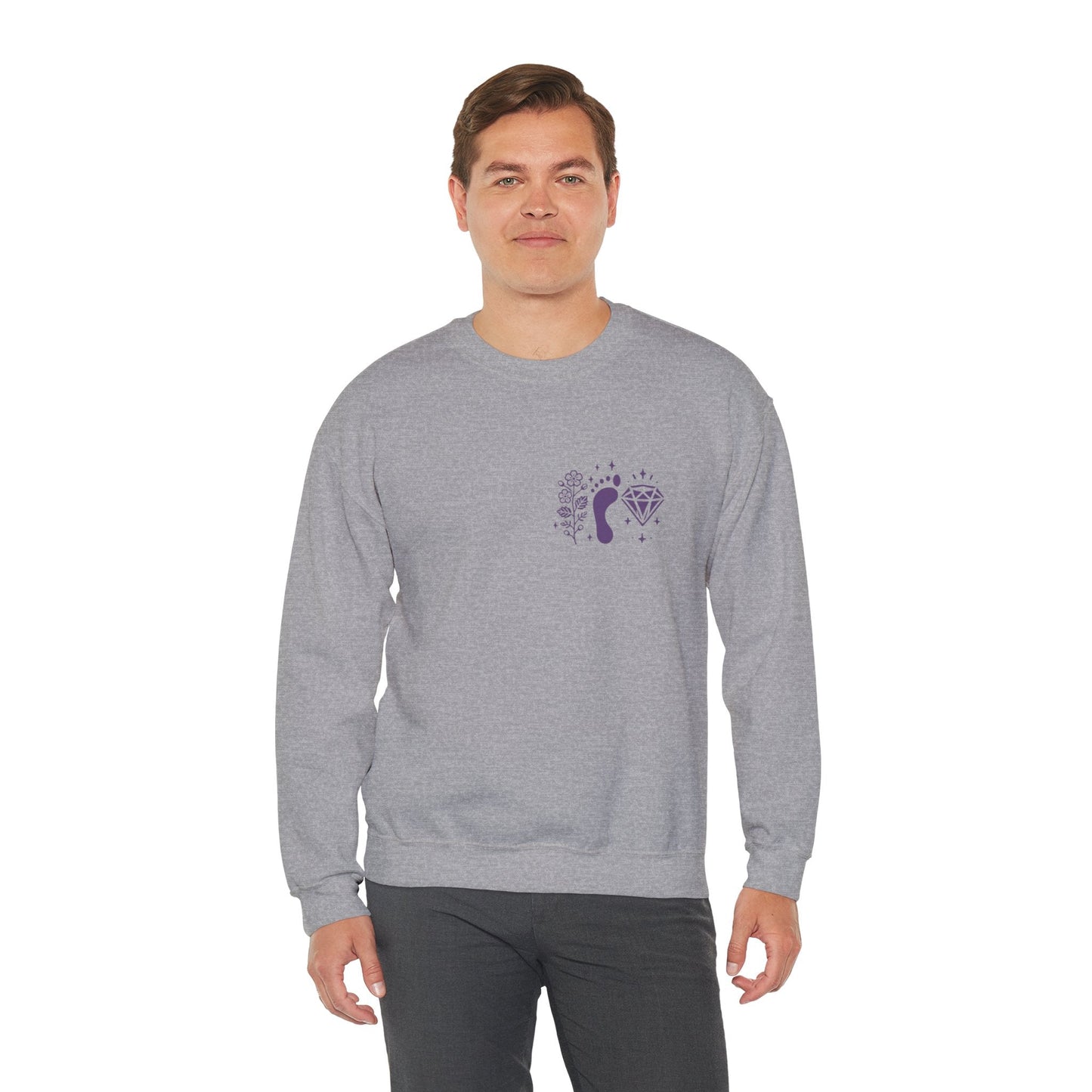 Inspirational Hawthorne Crystal Crew Neck Sweatshirt — Logo Design