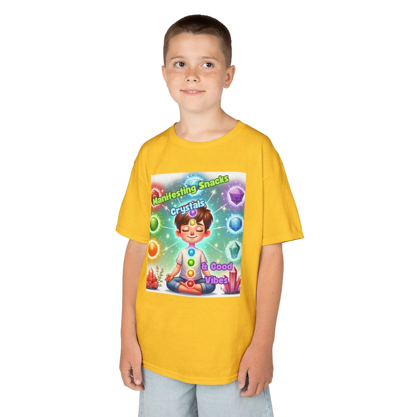 Kids TShirt 'Manifesting Snacks, Crystals, and Good Energy'