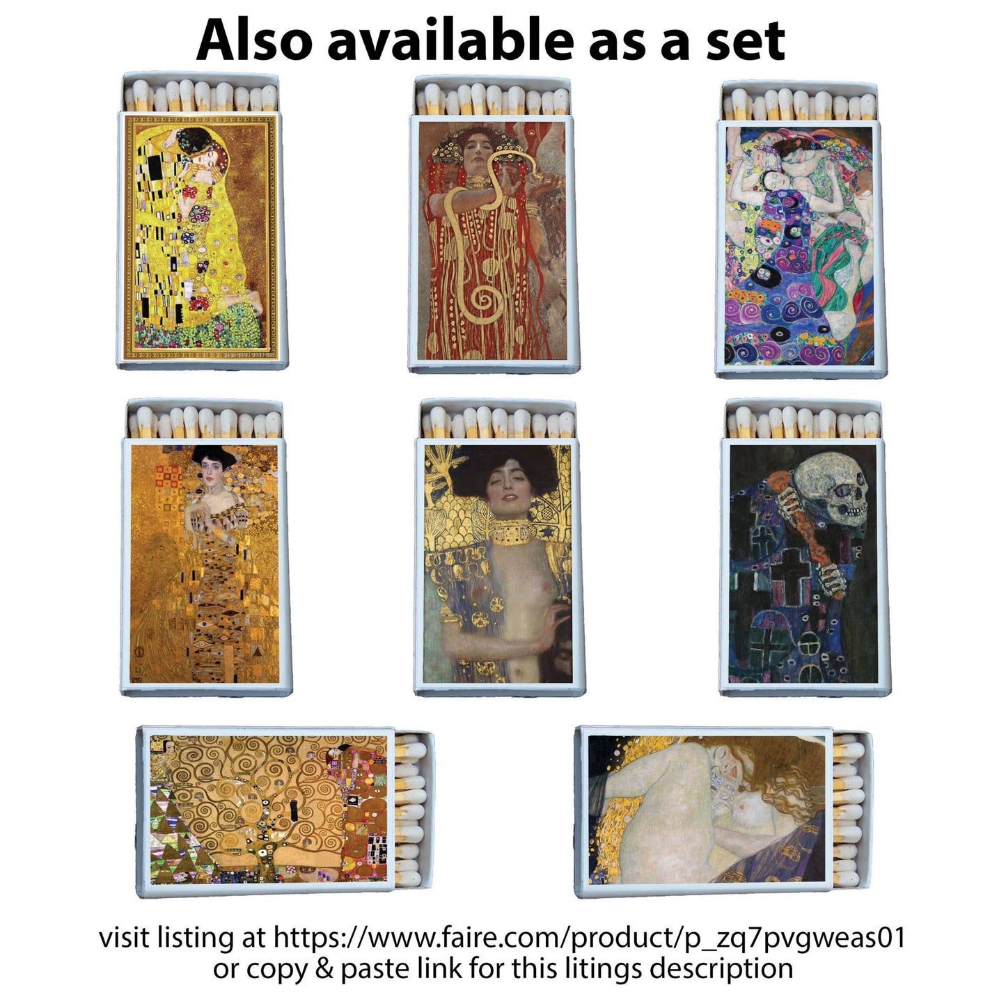 *Art Klimt - The Kiss Matchbox • Matches • Candle Acc