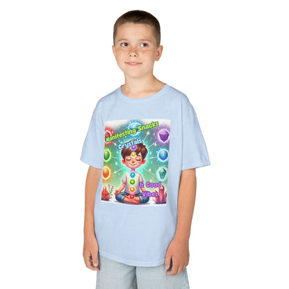 Kids TShirt 'Manifesting Snacks, Crystals, and Good Energy'