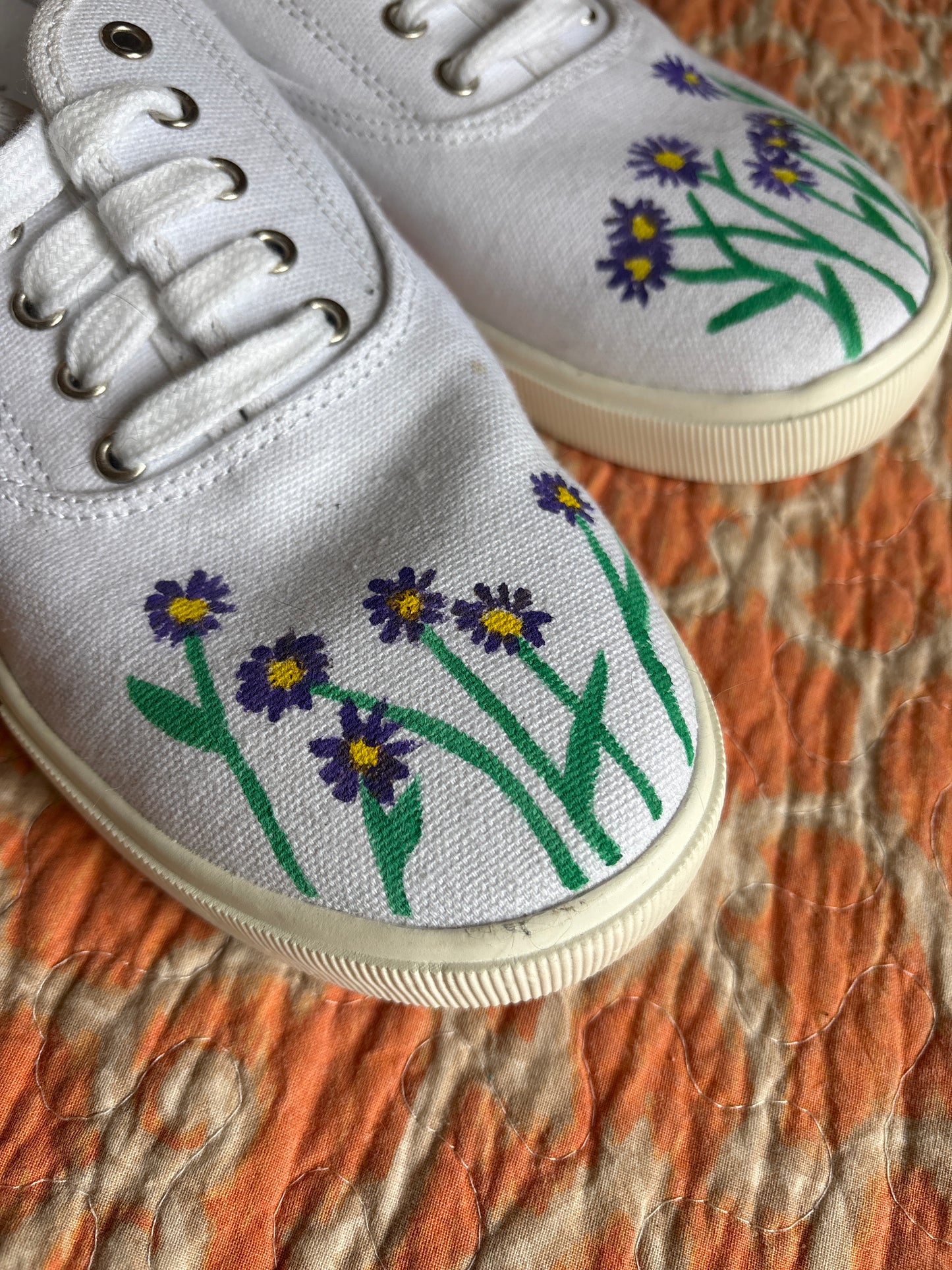 Wildflower Hand Painted Size 10 Shoes