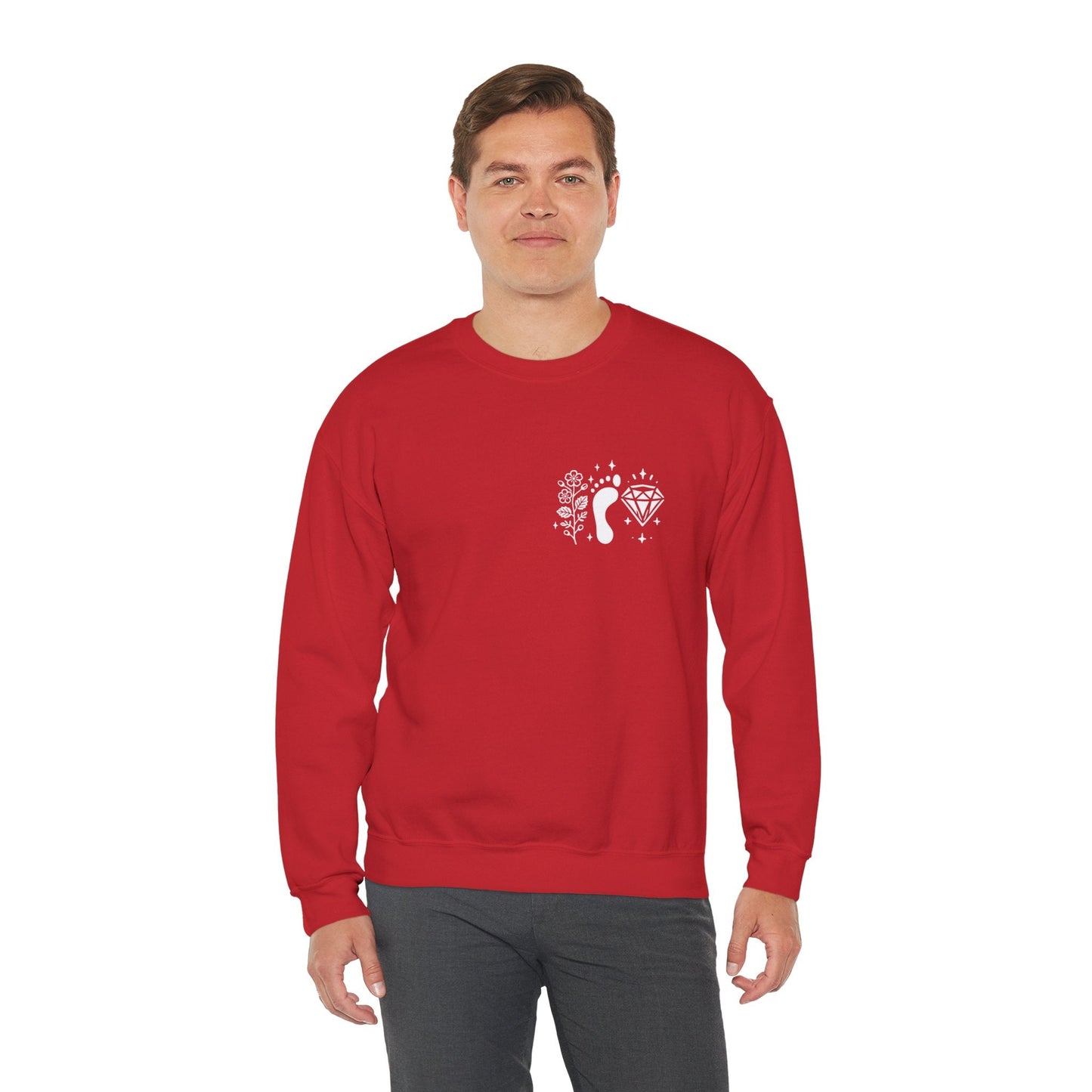 Inspirational Hawthorne Crystal Crew Neck Sweatshirt — Logo Design