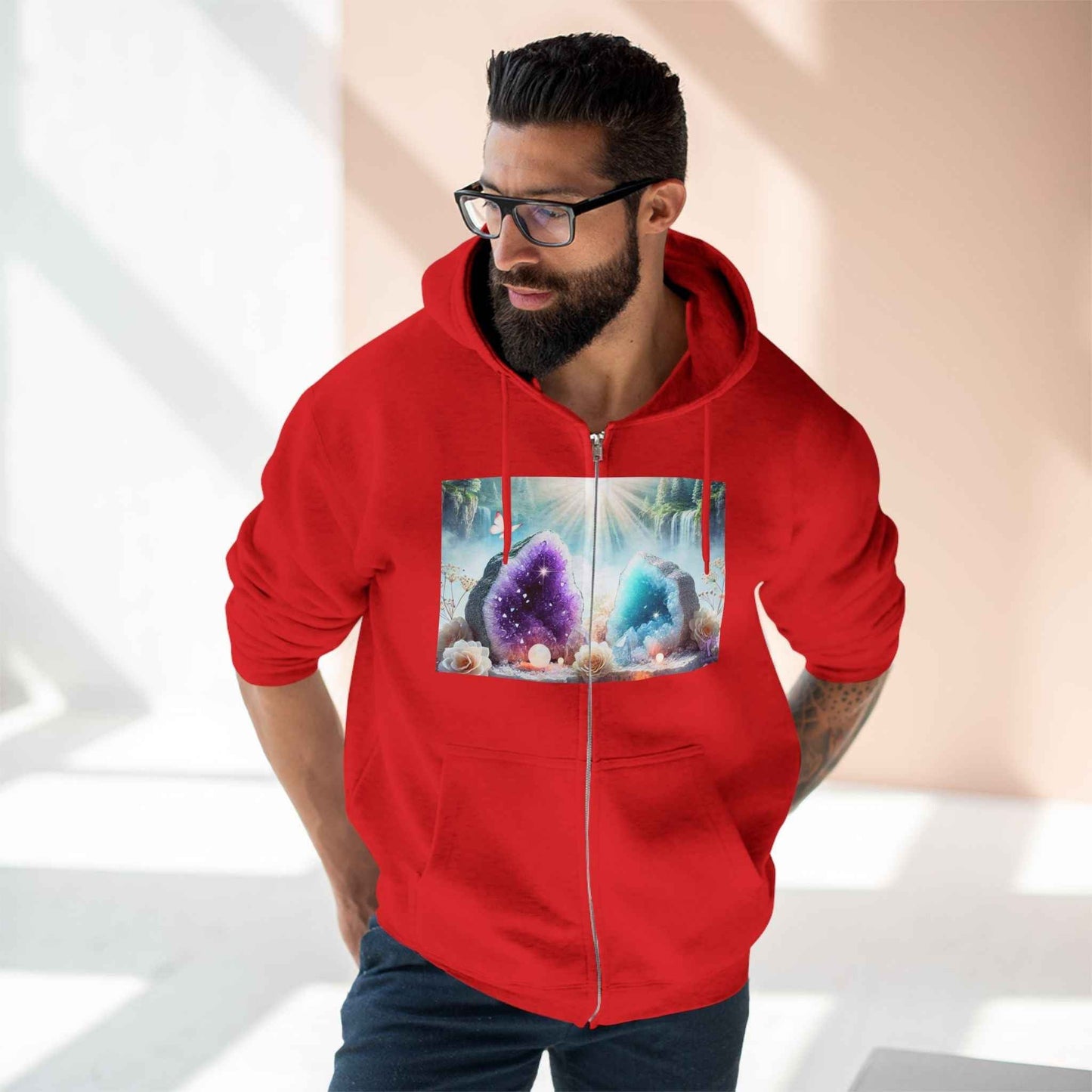 Cool Geode Zipped Hooded Sweater