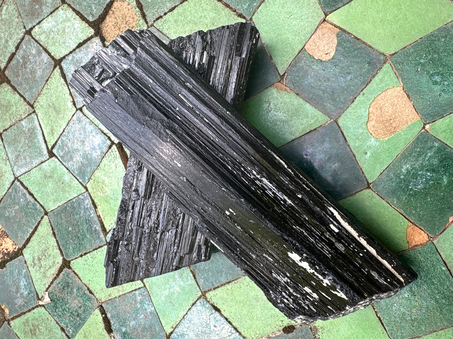 Black tourmaline raw wand