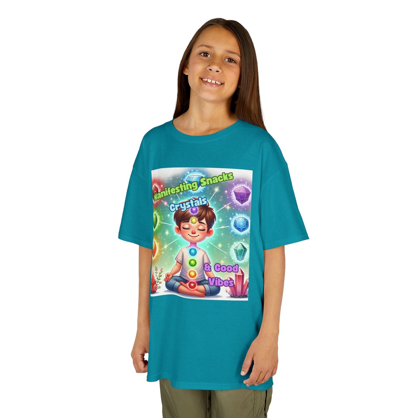 Kids TShirt 'Manifesting Snacks, Crystals, and Good Energy'