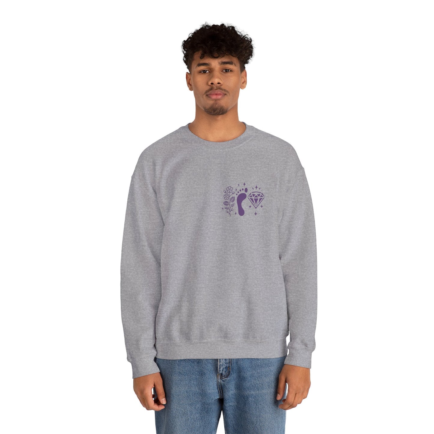 Inspirational Hawthorne Crystal Crew Neck Sweatshirt — Logo Design