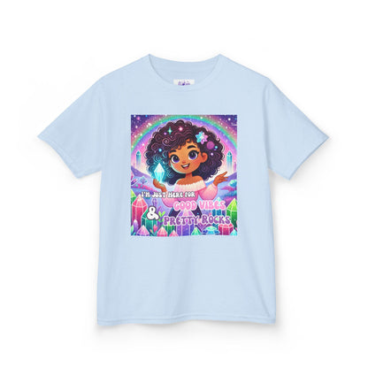 Kids TShirt 'I'm Just Here for Good Vibes and Pretty Rocks'