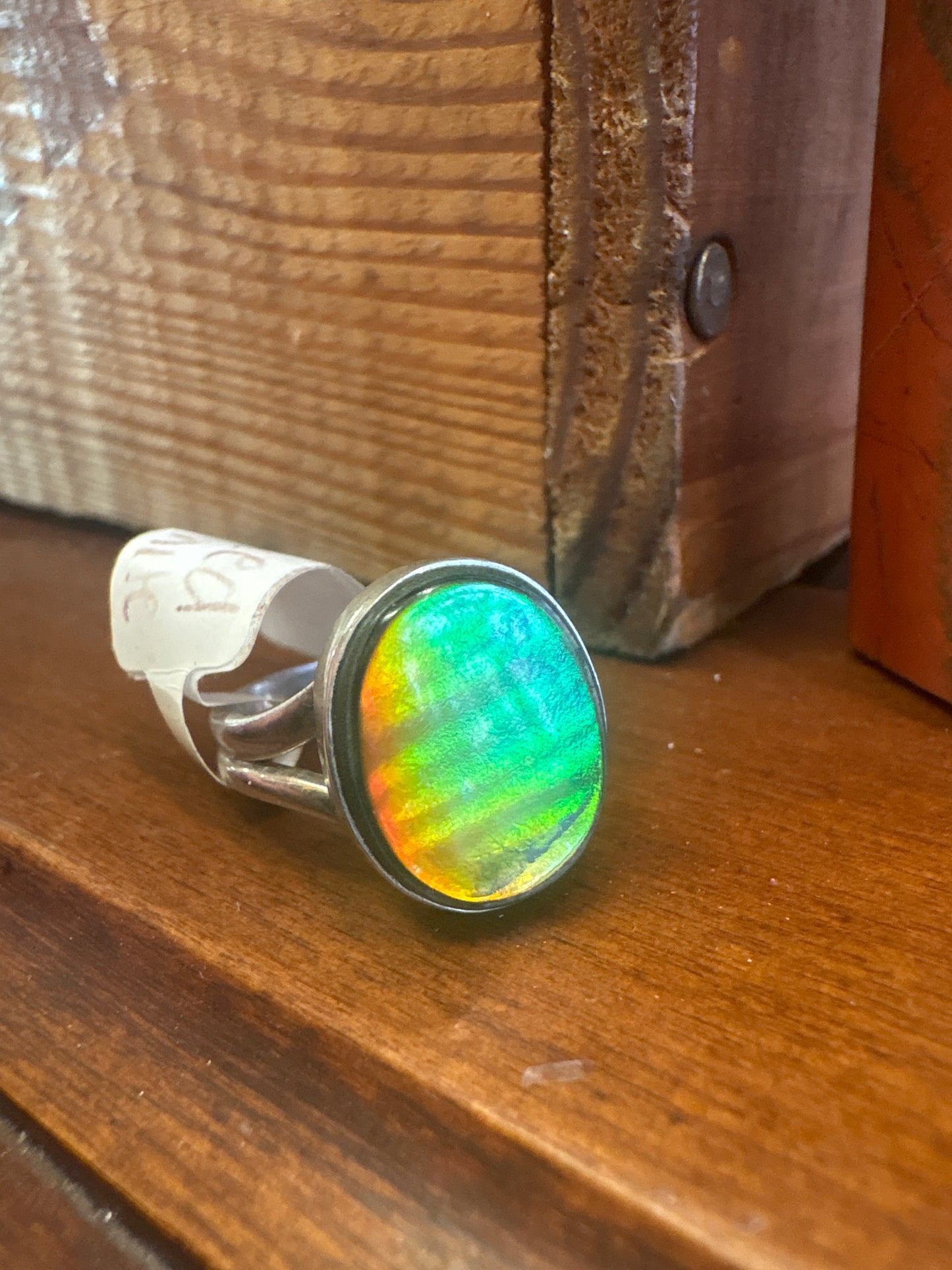 Opalized Ammolite Ring