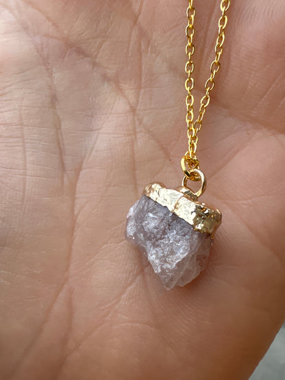 Raw Gold Plated Crystal Necklace