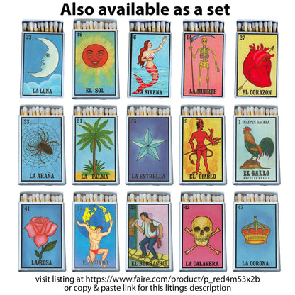 *Loteria Corozon Matchbox • Candle Acc• Decorative Matches