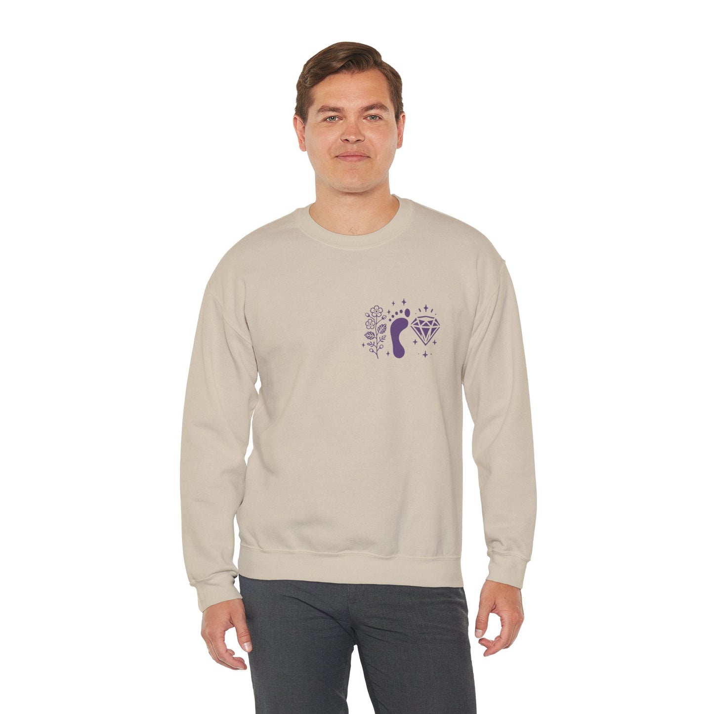 Inspirational Hawthorne Crystal Crew Neck Sweatshirt — Logo Design