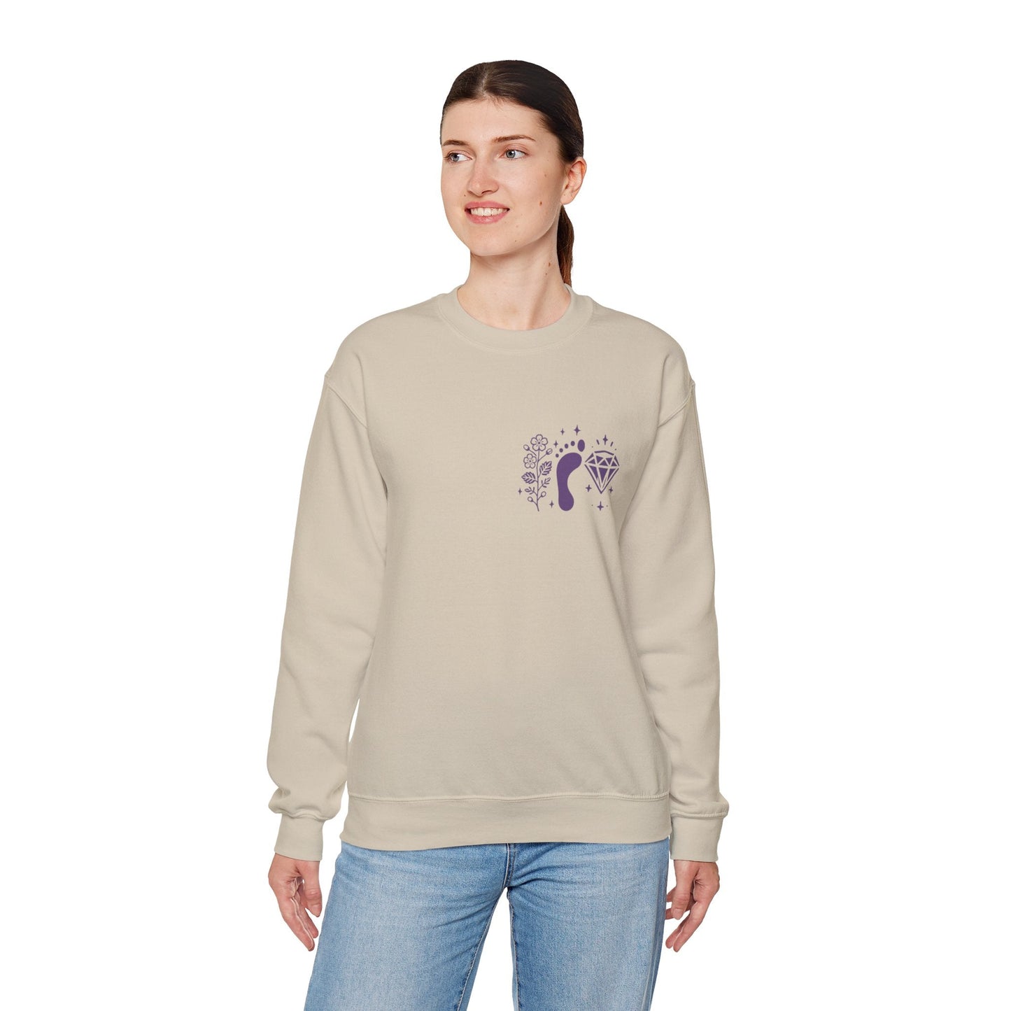 Inspirational Hawthorne Crystal Crew Neck Sweatshirt — Logo Design