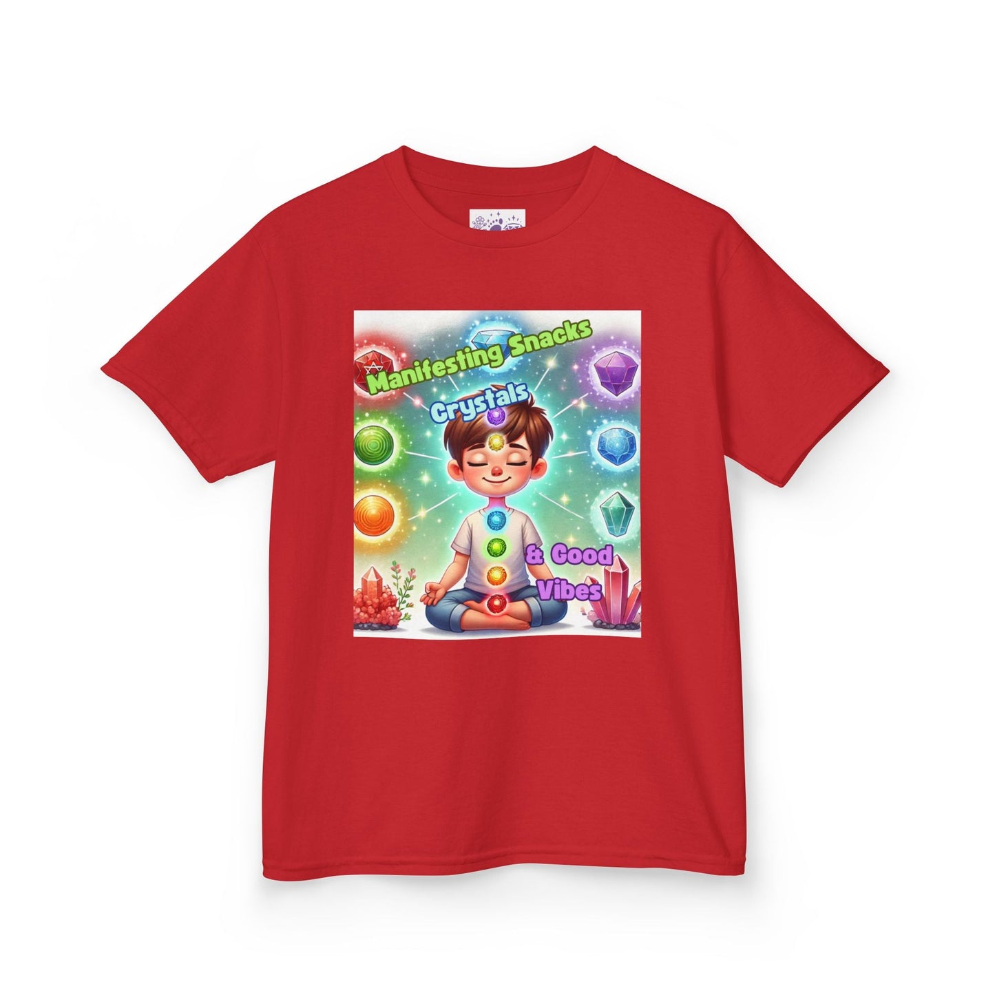 Kids TShirt 'Manifesting Snacks, Crystals, and Good Energy'