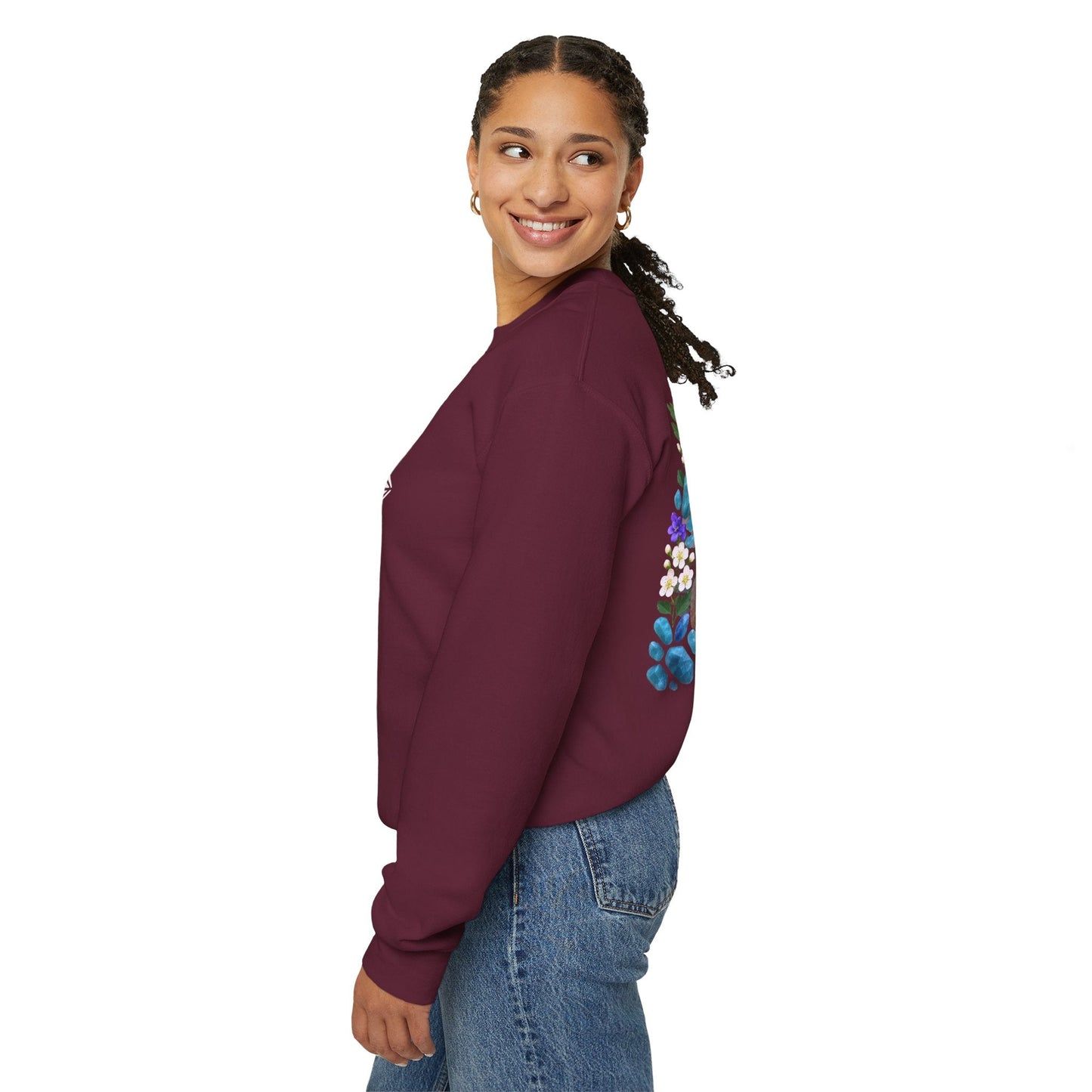 Inspirational Hawthorne Crystal Crew Neck Sweatshirt — Logo Design