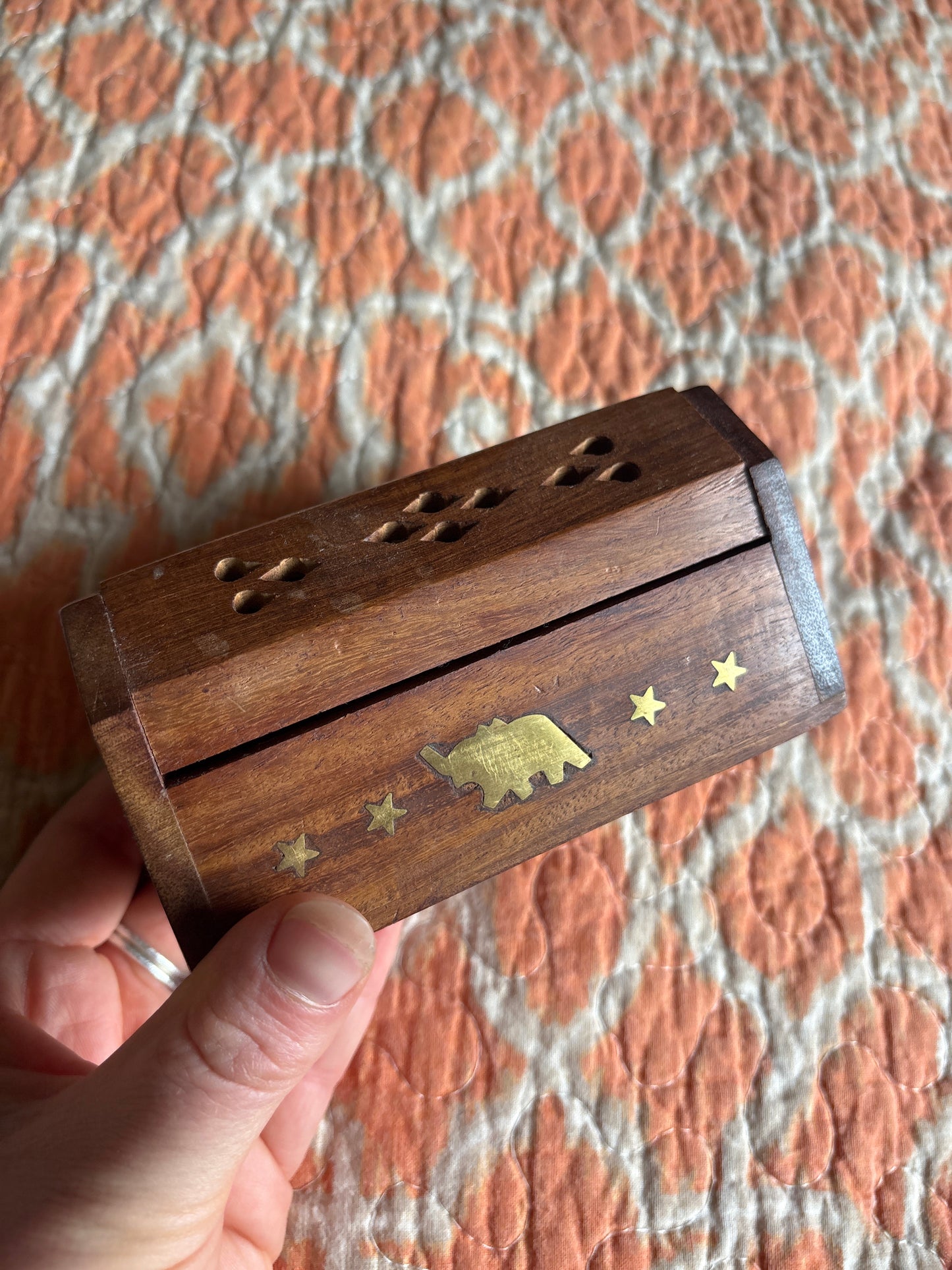 Coffin incense burner with Elephant design