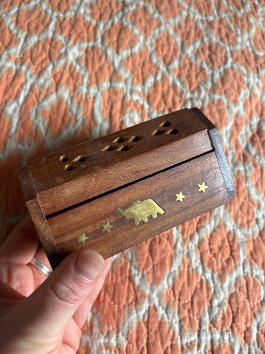 Coffin incense burner with Elephant design