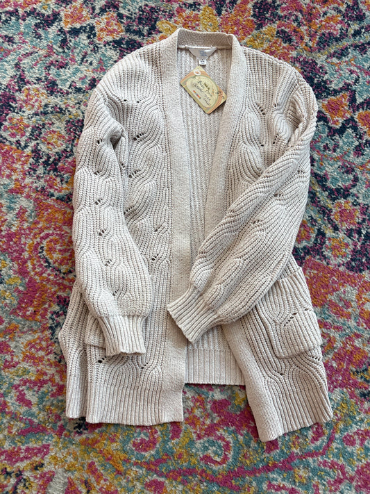 Baby Pink Cozy Open Sweater