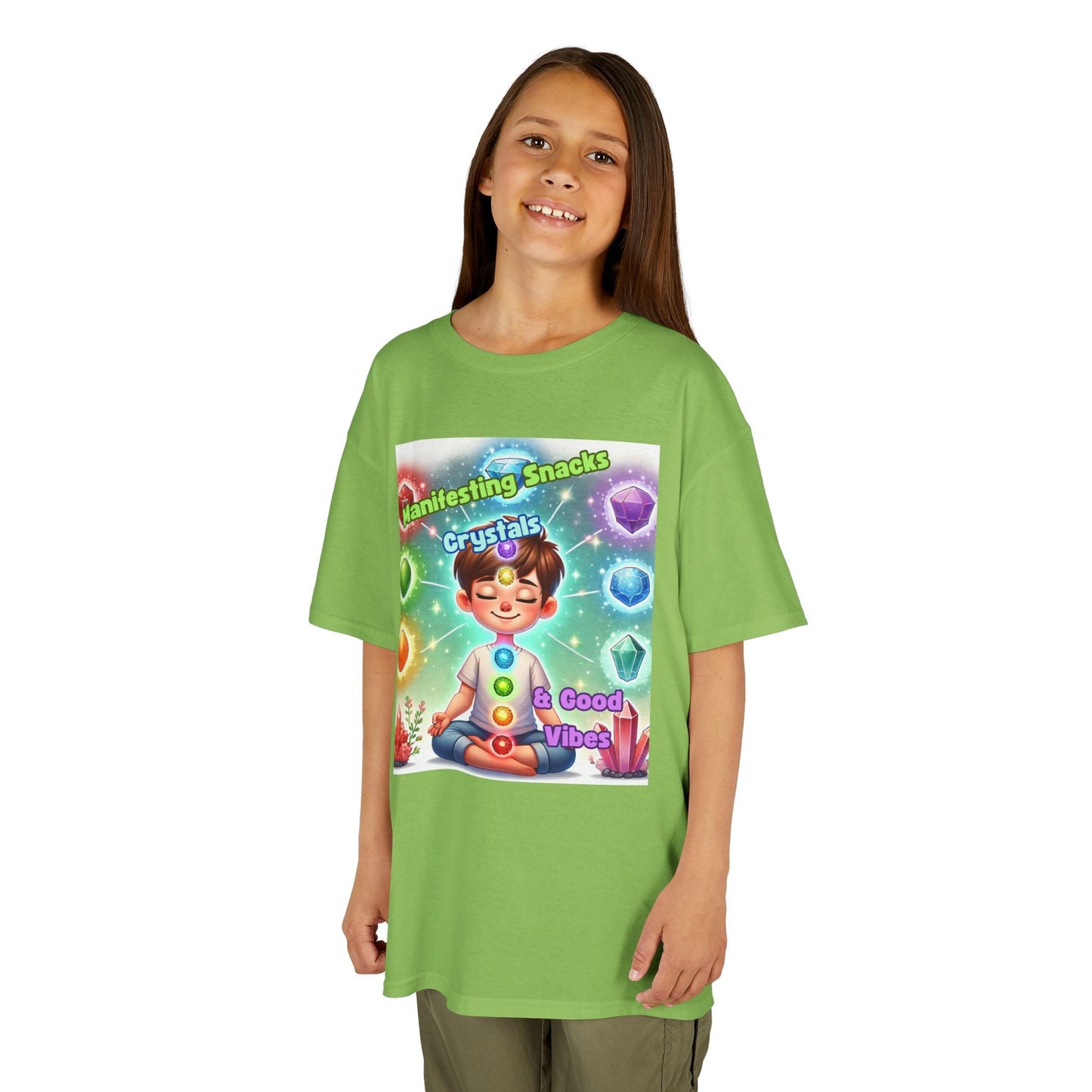 Kids TShirt 'Manifesting Snacks, Crystals, and Good Energy'