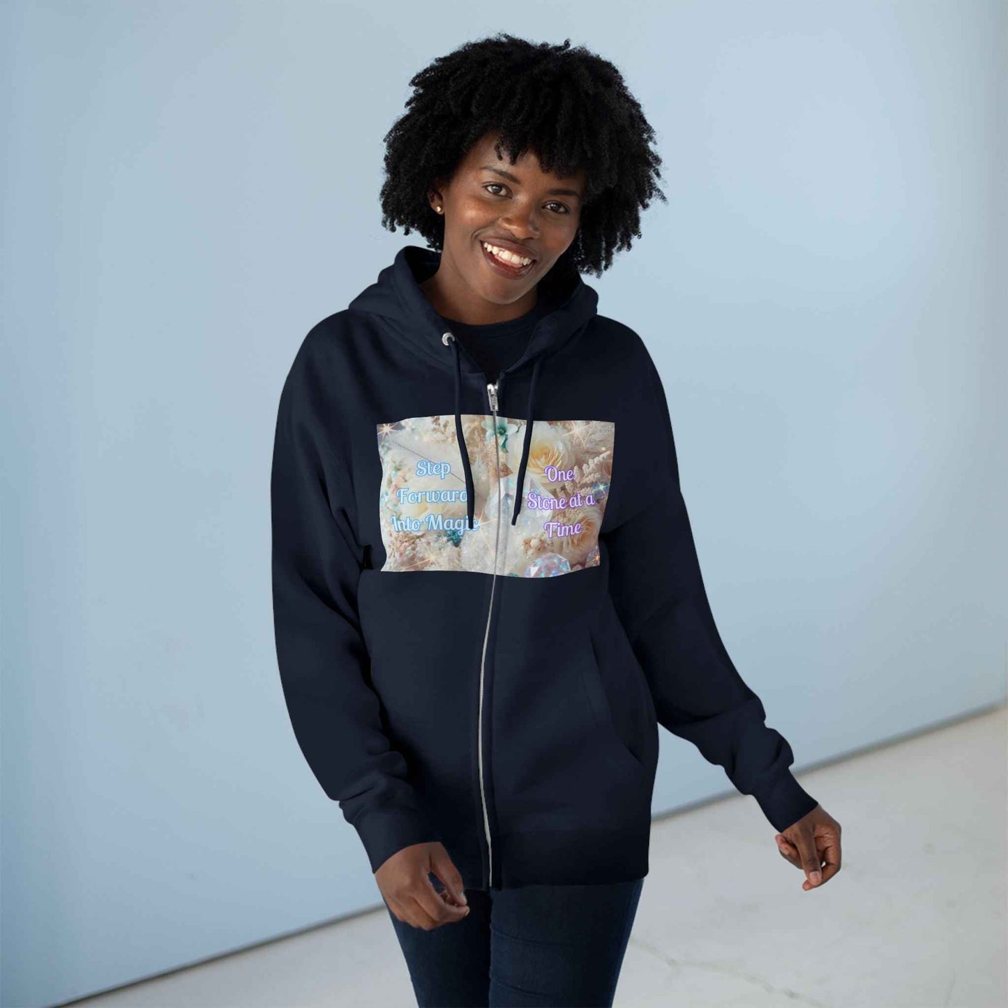 Floral Zipped Hooded Sweater