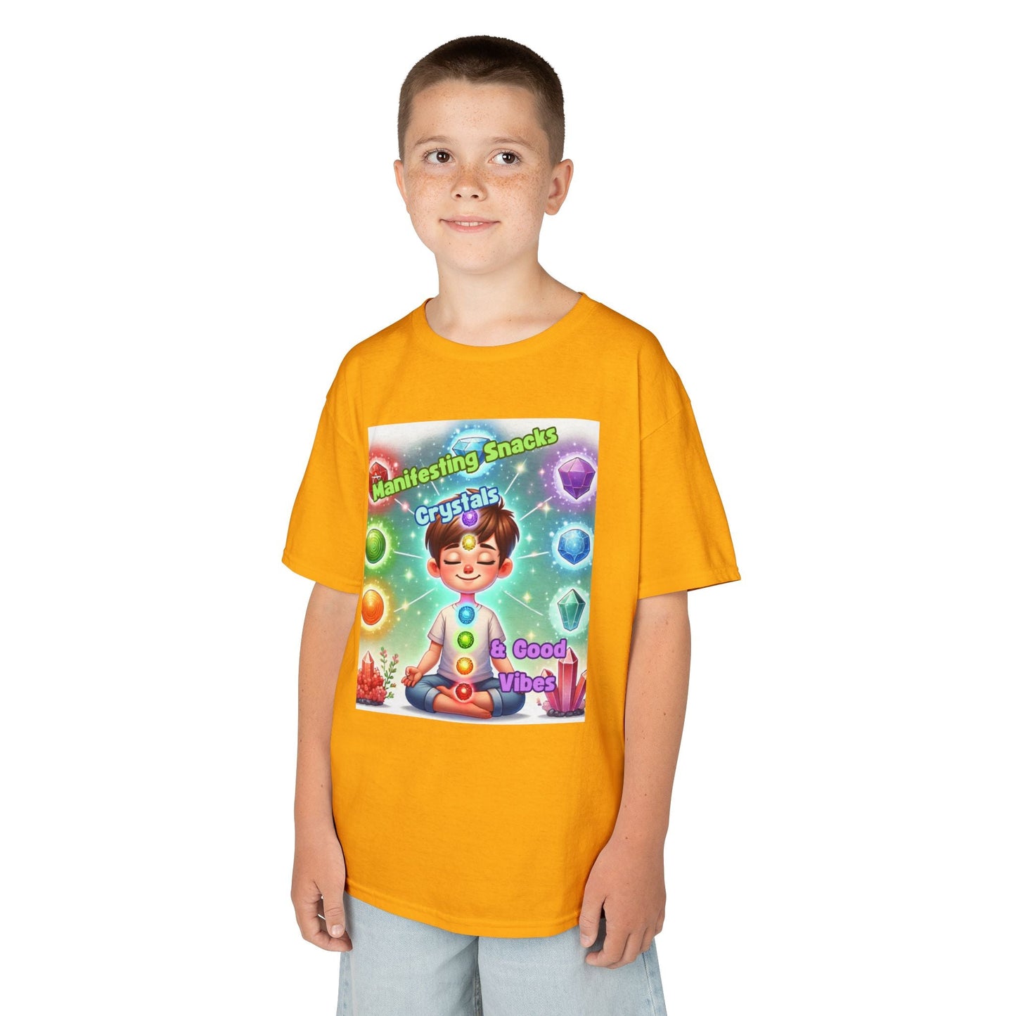 Kids TShirt 'Manifesting Snacks, Crystals, and Good Energy'