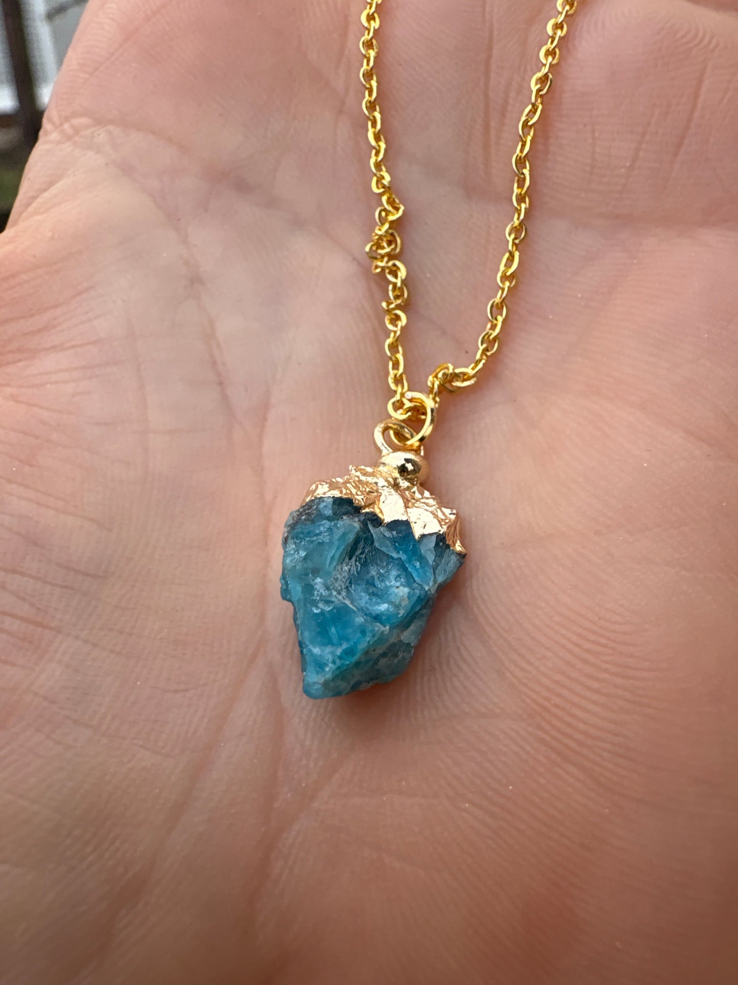 Raw Gold Plated Crystal Necklace