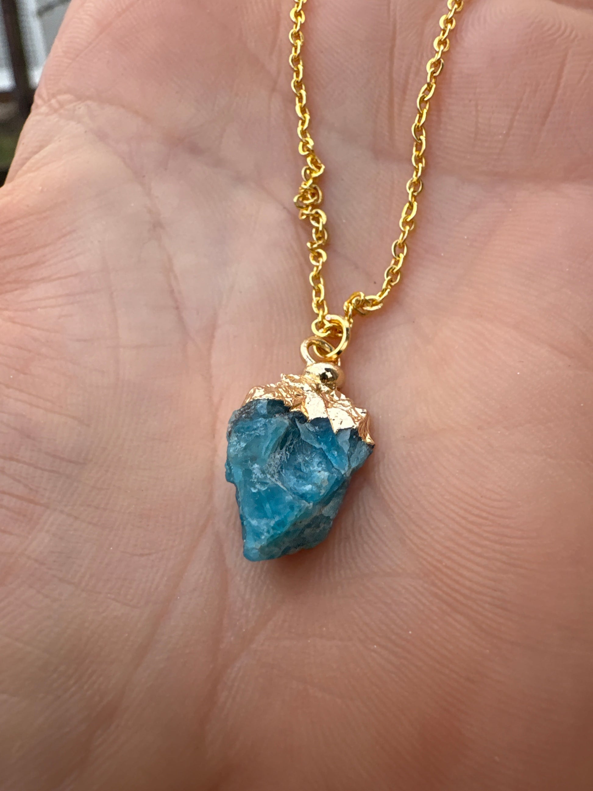 Raw Gold Plated Crystal Necklace