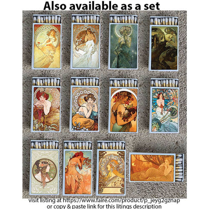 *Mucha Summer Matchbox • Decorative Matches - Candle Acc