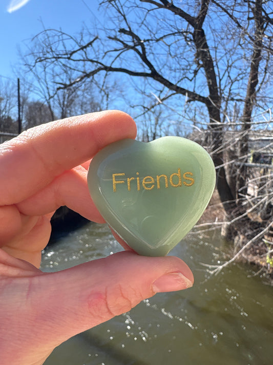 Green Aventurine "Friends" Heart Crystal