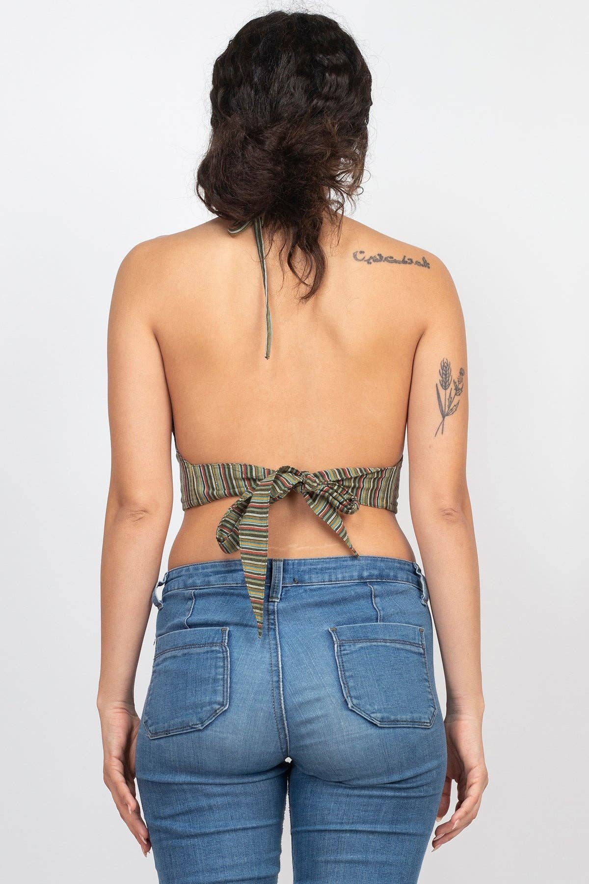 Mushroom Embroidery Halter Top - Loose Silhouette
