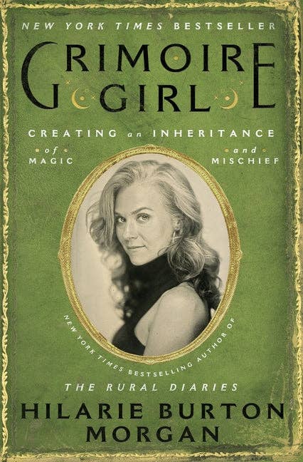 Grimoire Girl hardcover book by Hilarie Burton Morgan with green cover and portrait of the author