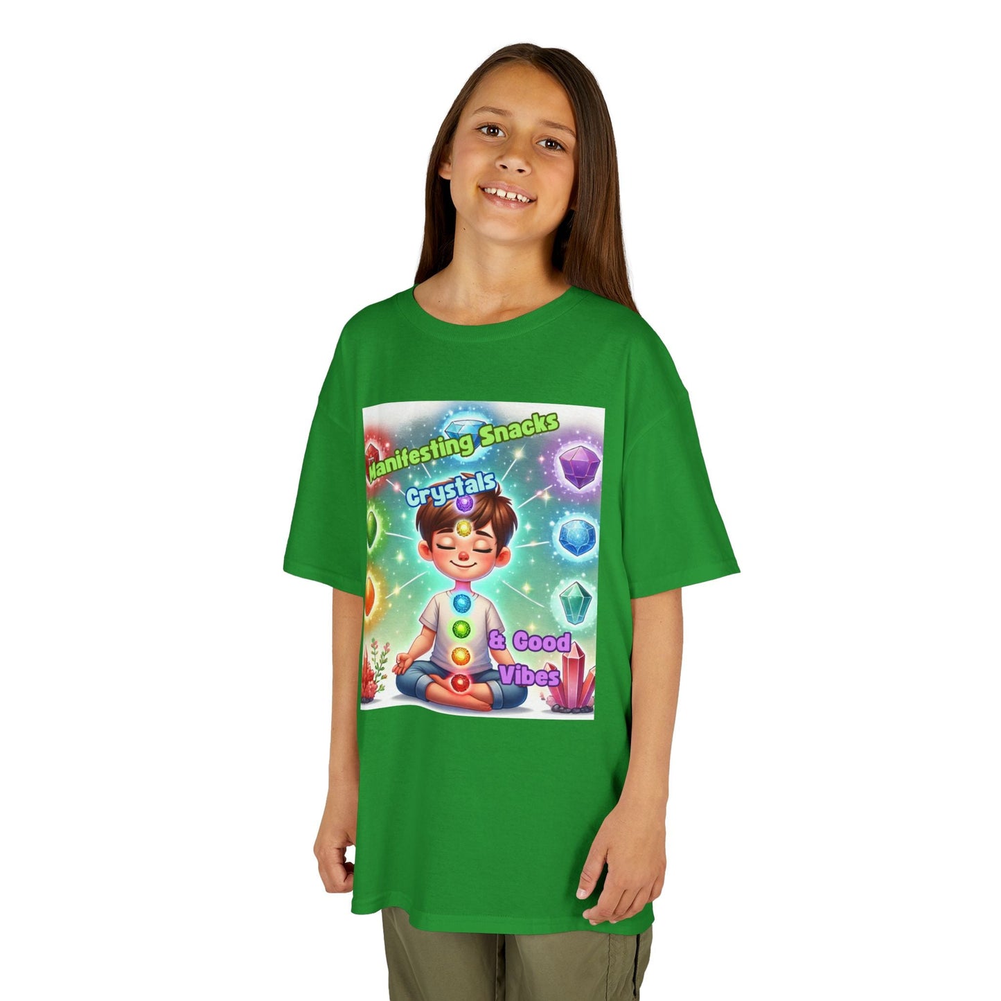 Kids TShirt 'Manifesting Snacks, Crystals, and Good Energy'