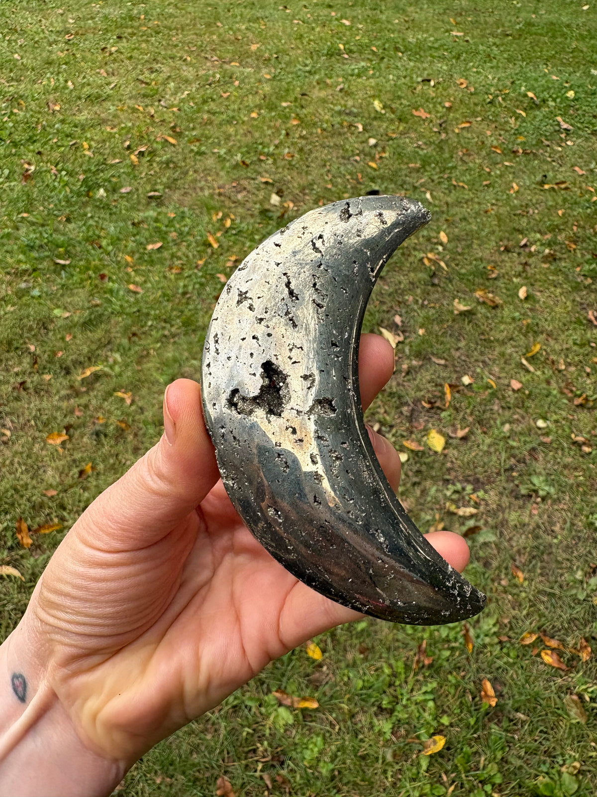 Pyrite Crescent Moon