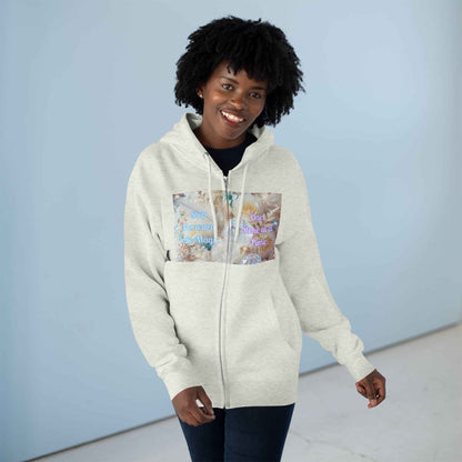 Floral Zipped Hooded Sweater