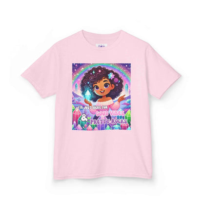 Kids TShirt 'I'm Just Here for Good Vibes and Pretty Rocks'