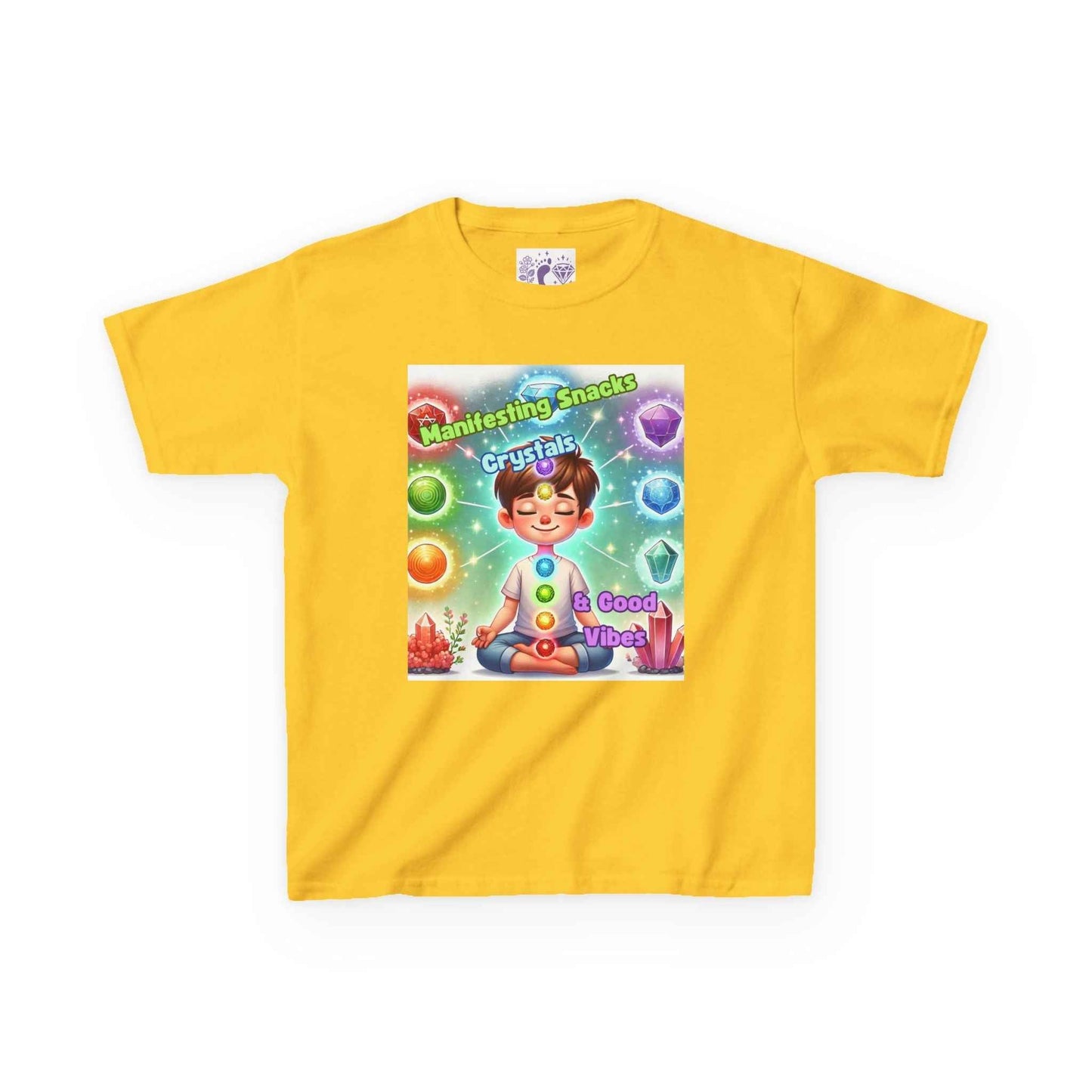 Kids TShirt 'Manifesting Snacks, Crystals, and Good Energy'