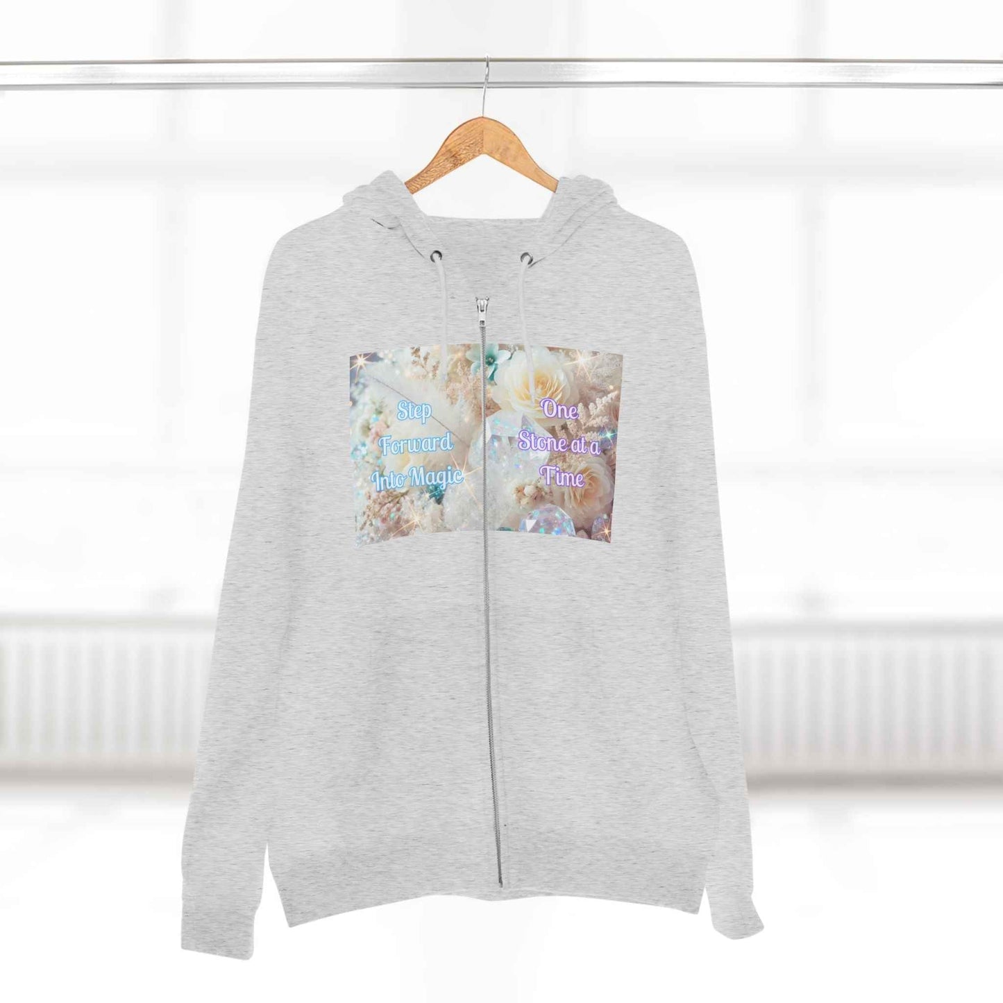Floral Zipped Hooded Sweater