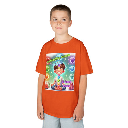 Kids TShirt 'Manifesting Snacks, Crystals, and Good Energy'