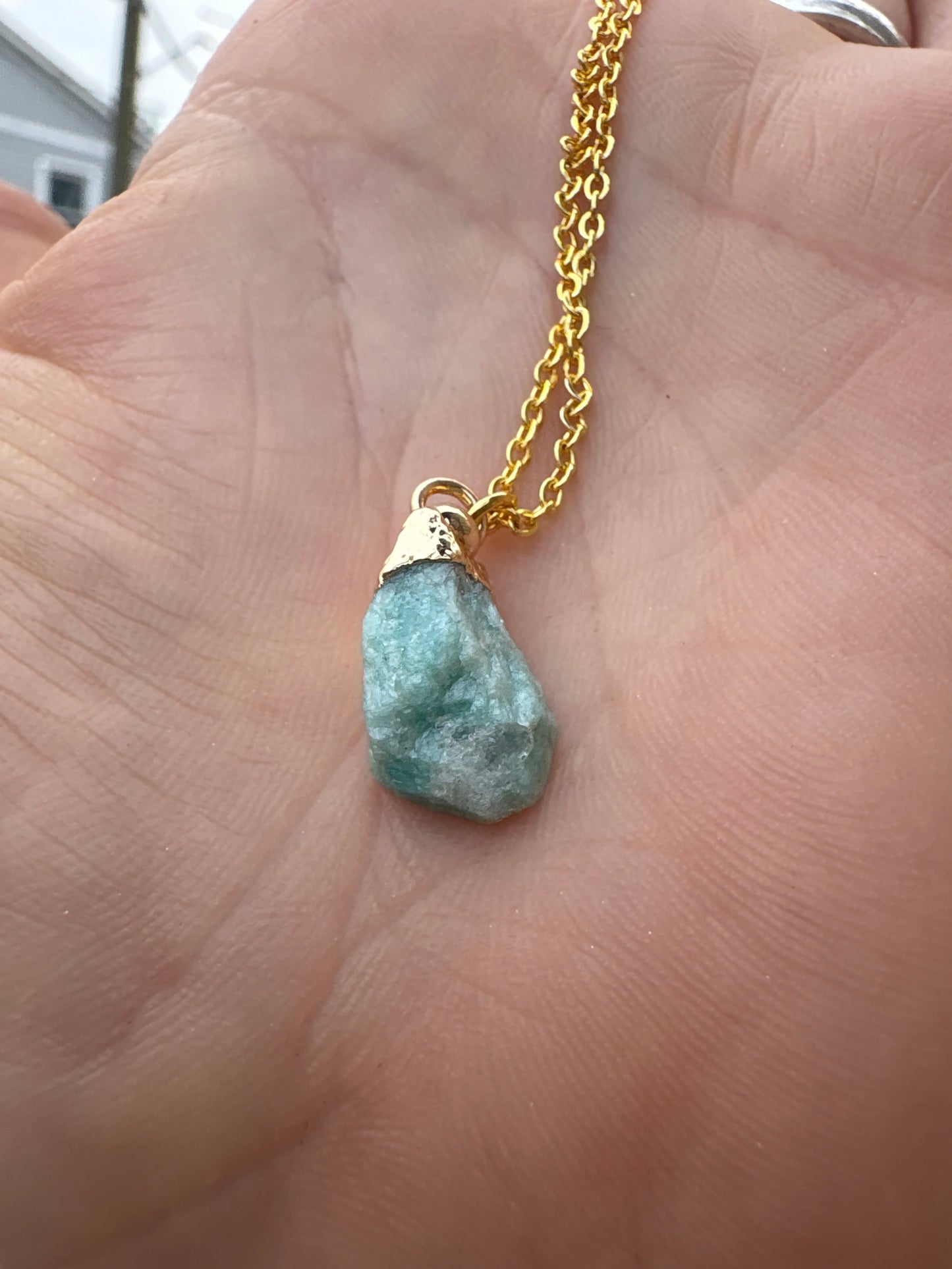 Raw Gold Plated Crystal Necklace