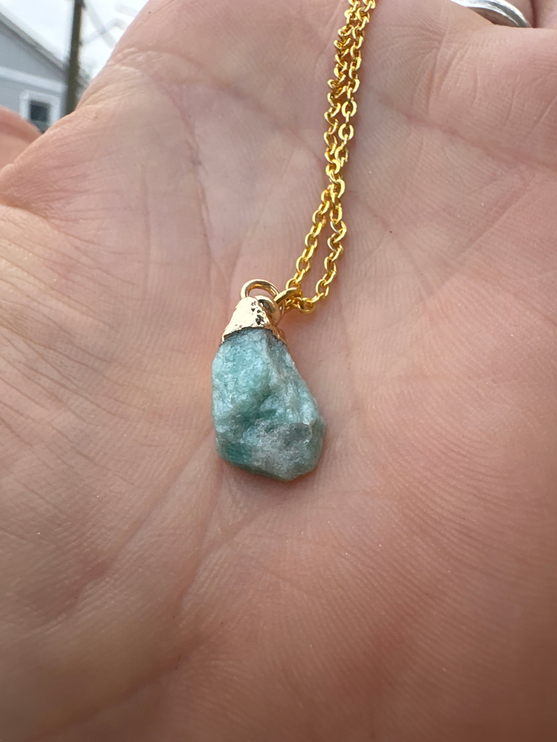 Raw Gold Plated Crystal Necklace