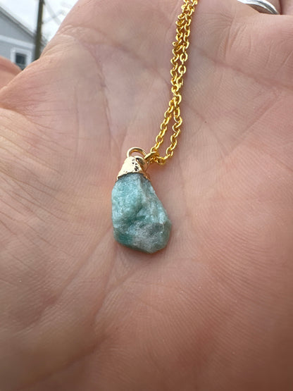 Raw Gold Plated Crystal Necklace