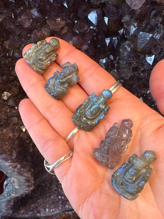 Labradorite Ganesh Statue for Protection