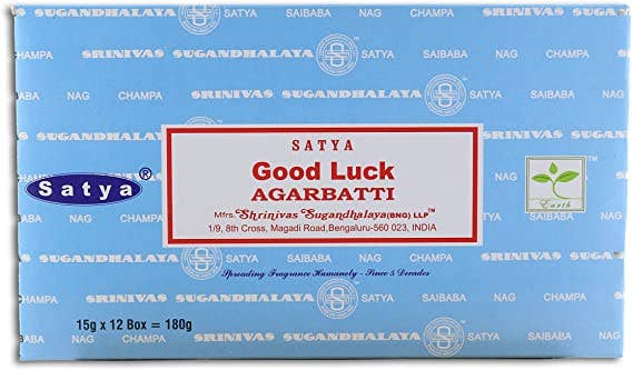 Satya Good Luck Incense Sticks 15g pack authentic Nag Champa hand-rolled incense from India for meditation and relaxation