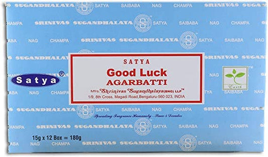 Satya Good Luck Incense Sticks 15g pack authentic Nag Champa hand-rolled incense from India for meditation and relaxation
