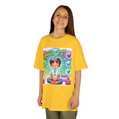 Kids TShirt 'Manifesting Snacks, Crystals, and Good Energy'