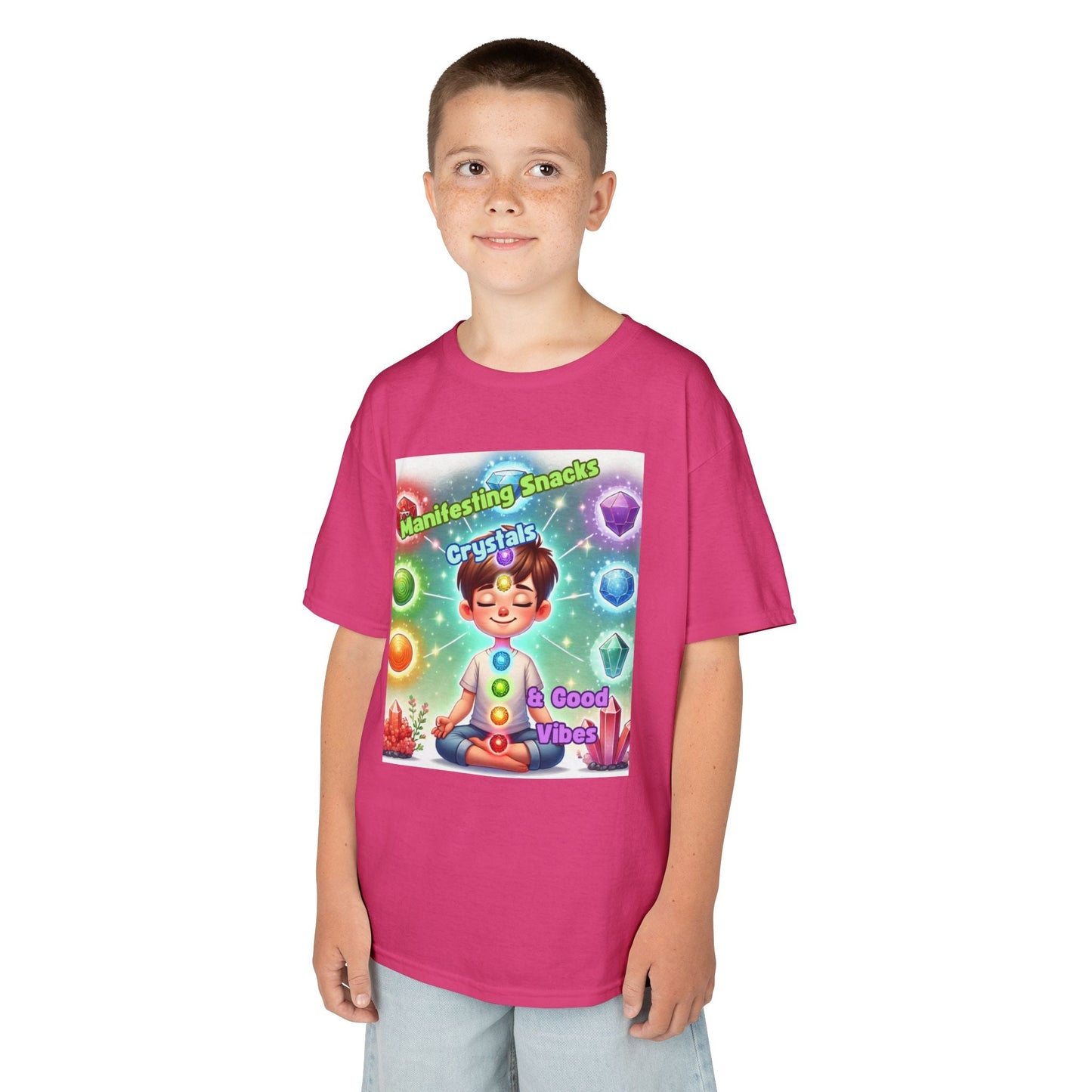 Kids TShirt 'Manifesting Snacks, Crystals, and Good Energy'