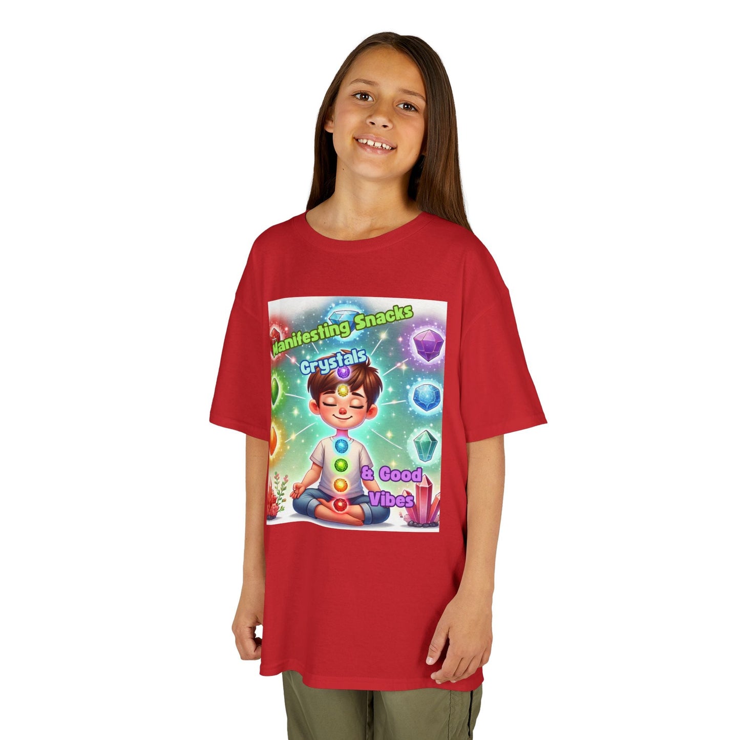 Kids TShirt 'Manifesting Snacks, Crystals, and Good Energy'
