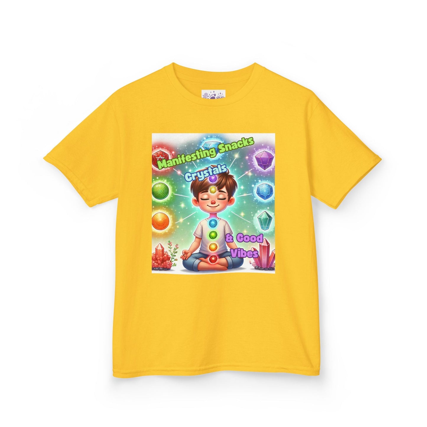 Kids TShirt 'Manifesting Snacks, Crystals, and Good Energy'