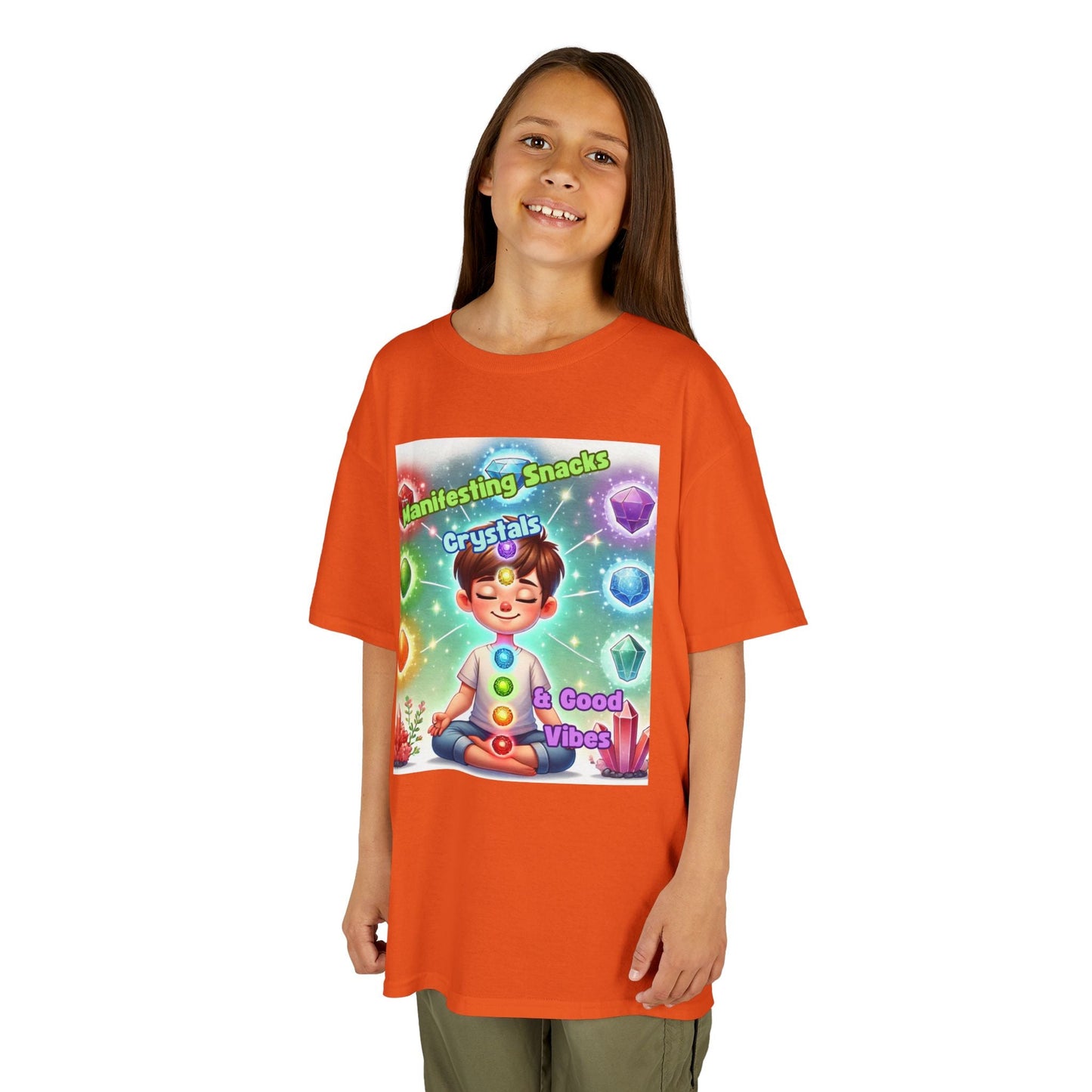 Kids TShirt 'Manifesting Snacks, Crystals, and Good Energy'